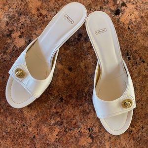 Coach White Mule Sandals Sz 8B